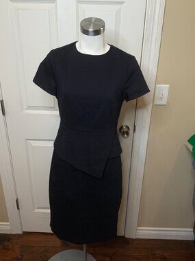 Ted Baker Navy Blue Elynah Asymmetric Peplum Dress NWT, Size M (2)